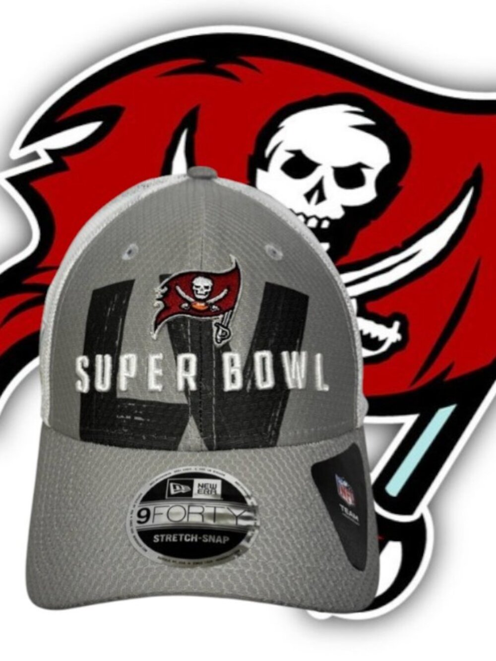 New Era Tampa Bay Buccaneers Super Bowl LIV Gray Embroidered Snapback Hat NWT